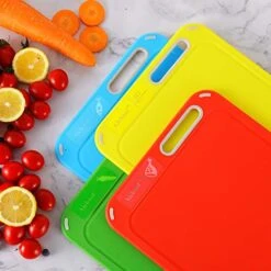 Plastic Cutting Board, Set Of 4 With Storage Stand, Color Box Packed, BPA-Free, Preventing Cross-contamination Of Different Food Types, Dishwasher Safe 14 Plastic Cutting Board, Set Of 4 With Storage Stand, Color Box Packed, BPA-Free, Preventing Cross-contamination Of Different Food Types, Dishwasher Safe -Peugeot Shop 510ftYpI2VL