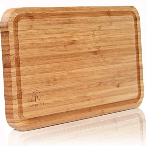 Bamboo Cutting Board With Juice Groove - Convenient Size 8”x13” | Extra Thick Board | Serving Tray | Food Plating - Kitchen Essentials For New Home 1 Bamboo Cutting Board With Juice Groove - Convenient Size 8”x13” | Extra Thick Board | Serving Tray | Food Plating - Kitchen Essentials For New Home