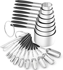 Measuring Cups And Measuring Spoons Set, Wildone Stainless Steel 8 Measuring Cups, 10 Measuring Spoons, 1 Leveler 1 Whisk & 5 Mini Spoons, For Dry And Liquid Ingredient - 25 Piece Multicolor 17 Measuring Cups And Measuring Spoons Set, Wildone Stainless Steel 8 Measuring Cups, 10 Measuring Spoons, 1 Leveler 1 Whisk & 5 Mini Spoons, For Dry And Liquid Ingredient - 25 Piece Multicolor -Peugeot Shop 510v9BpHu3S. AC