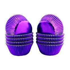 Foil Baking Cups Cupcake Wrappers Muffin Liners, Standard, 200 Count (Purple)