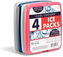 + Fresh Cool Coolers Slim, Reusable Ice Packs For Lunch Bags, Beach Bags, Coolers, And More, Set Of 4, Multicolored -Peugeot Shop 5113L8eLBL. AC