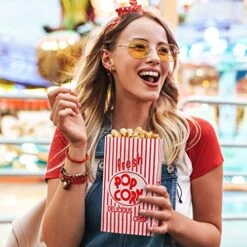 Paper Popcorn Bags 2 Oz Popcorn Bags Individual Servings Red And White Striped Popcorn Bags For Popcorn Machine Movie Nights Birthday Carnival Party Supplies (200 Pcs) -Peugeot Shop 5116fScsnNL