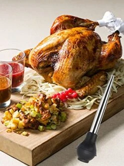 Silicone Bulb Turkey Baster Syringe Stainless Steel Marinade Injector With Needle And Cleaning Brush -Peugeot Shop 511G3DDedxL