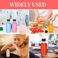 72pcs 2oz Small Clear Glass Bottles For Liquids With Lids Round Boston Travel Jar For Vanilla Hot Sauce Juice Whiskey With 72 Labels,5 Funnels,5 Droppers,1 Brush ,1 Chalk Marker 8 72pcs 2oz Small Clear Glass Bottles For Liquids With Lids Round Boston Travel Jar For Vanilla Hot Sauce Juice Whiskey With 72 Labels,5 Funnels,5 Droppers,1 Brush ,1 Chalk Marker -Peugeot Shop 511JKVeBenL