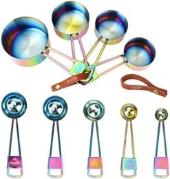 9 Pcs Measuring Spoons And Cups Set Intsun Stackable Stainless Steel Measuring Cups And Spoons Multi-color With Engraved Measurements And Mirror Polished Measuring Cup Set For Cooking, Mixing, Baking -Peugeot Shop 511MAfPe8oL. AC