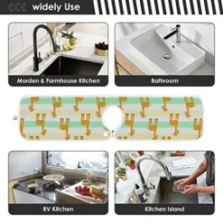 Kcldeci 2 Pack Faucet Mat Splash Guard For Kitchen Sink,Giraffes Safari Stripes 14x5 Inch Faucet Handle Drip Catcher Tray Absorbent Mat Fast Dry Mat For Kitchen, Bathroom 15 Kcldeci 2 Pack Faucet Mat Splash Guard For Kitchen Sink,Giraffes Safari Stripes 14x5 Inch Faucet Handle Drip Catcher Tray Absorbent Mat Fast Dry Mat For Kitchen, Bathroom -Peugeot Shop 511PQcL23CL