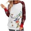Womens 2022 Fall Fashion Tops Fall Crew Neck Sweatshirts Long Sleeve Christmas Print Fashion Pullover Top Streetwear