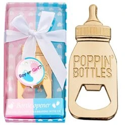 24Pack Baby Bottle Openers For Baby Shower Favors Gifts, Decorations Souvenirs, Poppin Bottles Openers With Gifts Box Used For Guests Gender Reveal Party Favors (24, Blue And Pink)