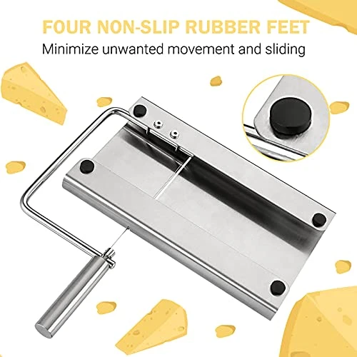 Wire Cheese Slicer,Stainless Steel Cheese Slicer With Accurate Size Scale,Stainless Steel Cheese Cutter With Serving Board 4 Wire Cheese Slicer,Stainless Steel Cheese Slicer With Accurate Size Scale,Stainless Steel Cheese Cutter With Serving Board - Image 4