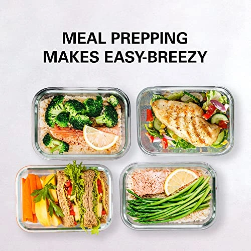 Glass Food Storage Containers With Lids 30 Oz 16 Pc (Set Of 8) Airtight Large Glass Containers, Glass Meal Prep Containers Reusable Leak Proof BPA Free Glass Food Prep Containers Freezer To Oven Safe 5 Glass Food Storage Containers With Lids 30 Oz 16 Pc (Set Of 8) Airtight Large Glass Containers, Glass Meal Prep Containers Reusable Leak Proof BPA Free Glass Food Prep Containers Freezer To Oven Safe - Image 5