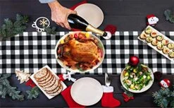 Christmas Table Runner Burlap & Cotton Black White Plaid Reversible Buffalo Check Table Runner For Christmas Holiday Birthday Party Table Home Decoration, 14 X 72 Inch -Peugeot Shop 511XKQuoDEL