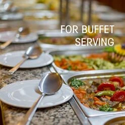 Stainless Steel Metal Serving Utensils - Large Serving Sets - 10" Spoons, 10" Slotted Spoons, 10" Forks And 9" Tongs By Teivio (Silver, 12 - Pieces) -Peugeot Shop 511js4JRNfL