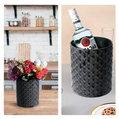 MEIGUI Kitchen Utensil Holder, Ceramic Utensil Crock Large Utensils Holder For Countertop, Black -Peugeot Shop 511kYIRB4pL