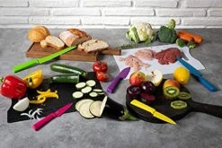 COLORI+ Non-Stick Straight And Serrated Paring Knives With Safety Sheaths, Set Of 3, Red, Yellow And Green -Peugeot Shop 511mVUGTeZS