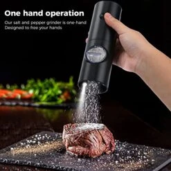 Electric Pepper Grinder Pepper Mill, Battery Operated Salt Grinder, Automatic Pepper Mill With LED Light, One-hand Button Control, Adjustable Coarseness, For Rock Salt, Spices (No Battery) -Peugeot Shop 511pe2uFx0L