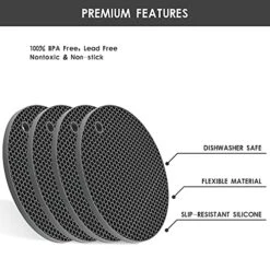 Siicone Trivets For Hot Dishes, Trivet Mat Hot Pads For Kitchen Tabletop, Trivets For Hot Pots And Pans, Round Silicone Pot Holders Mat, Trivets For Quartz Countertops Mats Set 4 Mixing Color -Peugeot Shop 511qVc76bFL