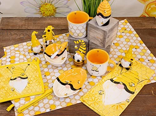 Ceramic Salt & Pepper Shakers, Set Of 2, Bee Gnome 3 Ceramic Salt & Pepper Shakers, Set Of 2, Bee Gnome - Image 3