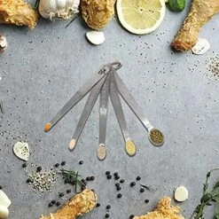 5PCS Stainless Steel Measuring Spoons Mini Spoon For Home Kitchen Baking Cooking- 1/64, 1/32, 1/16, 1/8 And 1/4 Teaspoon 6 5PCS Stainless Steel Measuring Spoons Mini Spoon For Home Kitchen Baking Cooking- 1/64, 1/32, 1/16, 1/8 And 1/4 Teaspoon -Peugeot Shop 5128qI86t3L