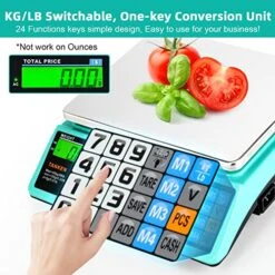 Price Computing Scale, Digital Food Commercial Scale, 88lb / 40kg Electronic Counting Scale With Green LCD Backlight For Farmers' Markets, Retail Stores, Meat, Vegetables And Fruits Of Weighing Scale