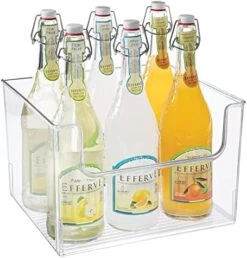 Modern Plastic Open Front Dip Storage Organizer Bin Basket For Kitchen Organization - Shelf, Cubby, Cabinet, And Pantry Organizing Decor - Ligne Collection - Clear -Peugeot Shop 512EYx8RwmL. AC