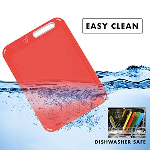 Plastic Cutting Board, Set Of 4 With Storage Stand, Color Box Packed, BPA-Free, Preventing Cross-contamination Of Different Food Types, Dishwasher Safe 6 Plastic Cutting Board, Set Of 4 With Storage Stand, Color Box Packed, BPA-Free, Preventing Cross-contamination Of Different Food Types, Dishwasher Safe - Image 6