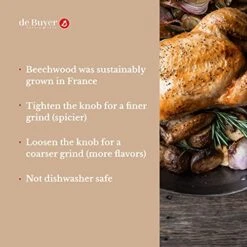 De Buyer JAVA Salt Mill, Matte Black - 8.25” - Stainless Steel & Beechwood - Includes Knob To Adjust Grind Size - Corrosion Resistant - Made In France 10 De Buyer JAVA Salt Mill, Matte Black - 8.25” - Stainless Steel & Beechwood - Includes Knob To Adjust Grind Size - Corrosion Resistant - Made In France -Peugeot Shop 512HWxQj1eL