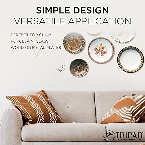 3-5 Inch Brass Plate Wire Wall Plate Hanger 2 3-5 Inch Brass Plate Wire Wall Plate Hanger - Image 2