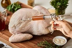 J&B Goods Professional Automatic BBQ Meat Marinade Injector Gun Kit With Case, 2 Oz Large Capacity Barrel And 4 Commercial Grade Marinade Needles. -Peugeot Shop 512QXsu0m3L