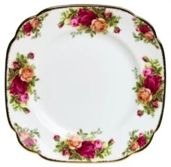 Old Country Roses Square Salad Plate
