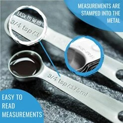 Stainless Steel Measuring Cups And Spoons Set Of 16-7 Cup & 7 Spoon + Conversion Chart & Leveler - Kitchen Measuring Spoons And Cups - Dry Measure Cups Stainless Steel & Baking Metal Measuring Cups -Peugeot Shop 512iB5kDqIL
