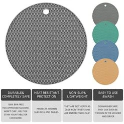 Siicone Trivets For Hot Dishes, Trivet Mat Hot Pads For Kitchen Tabletop, Trivets For Hot Pots And Pans, Round Silicone Pot Holders Mat, Trivets For Quartz Countertops Mats Set 4 Mixing Color -Peugeot Shop 512wQbr3NuL