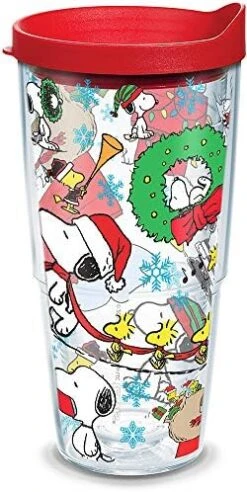 Tervis Peanuts Christmas Collage Made In USA Double Walled Insulated Tumbler Cup Keeps Drinks Cold & Hot, 16oz Mug, Classic -Peugeot Shop 5132HLCGDHL. AC
