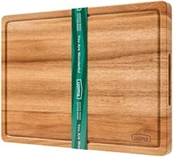 Wood Cutting Board With Handle, 16x8.2inch Acacia Wooden Serving Board For Kitchen, Cheese Charcuterie Board For Meat, Bread, Vegetables & Fruits (Gift Box Included) -Peugeot Shop 5139IUuR0oL. AC