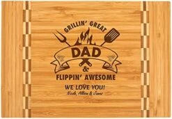 Dad Gift – PERSONALIZED Bamboo Cutting Board Custom Engraved Grillin Great Flippin Awesome Fathers Day Birthday Christmas Gift For Daddy Best Dad Ever Poppop Pops Gifts From Kids Children (11.5x13.5) 12 Dad Gift – PERSONALIZED Bamboo Cutting Board Custom Engraved Grillin Great Flippin Awesome Fathers Day Birthday Christmas Gift For Daddy Best Dad Ever Poppop Pops Gifts From Kids Children (11.5x13.5) -Peugeot Shop 513GMggfTpL. AC