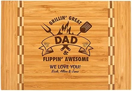 Dad Gift – PERSONALIZED Bamboo Cutting Board Custom Engraved Grillin Great Flippin Awesome Fathers Day Birthday Christmas Gift For Daddy Best Dad Ever Poppop Pops Gifts From Kids Children (11.5x13.5) 6 Dad Gift – PERSONALIZED Bamboo Cutting Board Custom Engraved Grillin Great Flippin Awesome Fathers Day Birthday Christmas Gift For Daddy Best Dad Ever Poppop Pops Gifts From Kids Children (11.5x13.5) - Image 6