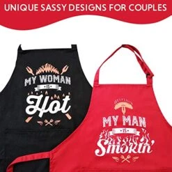 FixGrub Wedding Gifts | Gift For Couples, Anniversary | Bridal Shower | Engagement | Gifts For Bride With His Hers Potholders And Gift Box -Peugeot Shop 513MSAqzg1L