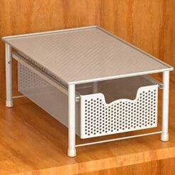 Tackable Cabinet Basket Drawer Organizer, White