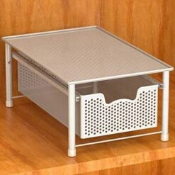 Tackable Cabinet Basket Drawer Organizer, White -Peugeot Shop 513MrqI44cL. AC