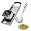 Authentic German Spaetzle Maker - Stainless Steel Egg Noodle Maker With Comfortable Rubber Grip - Easy To Fit Spaetzle Noodle Maker Over All Types Of Pots & Pans - Noodle Press