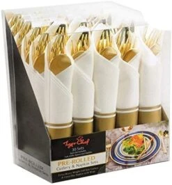 Pre-Rolled Napkin And Cutlery Set - White Napkins And Silver Heavy-Weight Plastic Silverware With Napkin Band Set - 30-Pack 24 Pre-Rolled Napkin And Cutlery Set - White Napkins And Silver Heavy-Weight Plastic Silverware With Napkin Band Set - 30-Pack -Peugeot Shop 513VjpxtsoL. AC