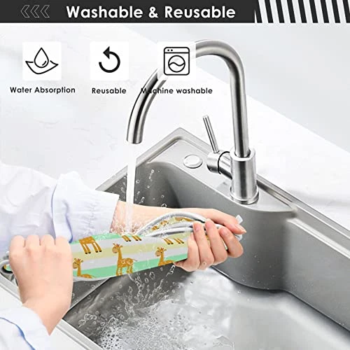 Kcldeci 2 Pack Faucet Mat Splash Guard For Kitchen Sink,Giraffes Safari Stripes 14x5 Inch Faucet Handle Drip Catcher Tray Absorbent Mat Fast Dry Mat For Kitchen, Bathroom 7 Kcldeci 2 Pack Faucet Mat Splash Guard For Kitchen Sink,Giraffes Safari Stripes 14x5 Inch Faucet Handle Drip Catcher Tray Absorbent Mat Fast Dry Mat For Kitchen, Bathroom - Image 7