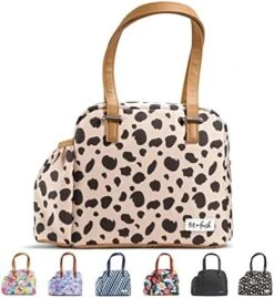 + Fresh Laketown Insulated Lunch Bag, Cooler Bag, For Women, Reusable Lunch Box, Perfect For Work, School, Beach & More, Black Cheetah -Peugeot Shop 513XmxSnPGL. AC