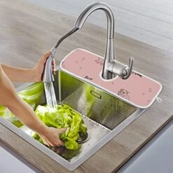 2 Pack Faucet Absorbent Mat Washable Sink Splash Guard Bathroom Faucet Drip Drying Mat Kitchen Accessories Medium 23x5 Inch Stock Pattern Best Mom -Peugeot Shop 513Y3TldvjL