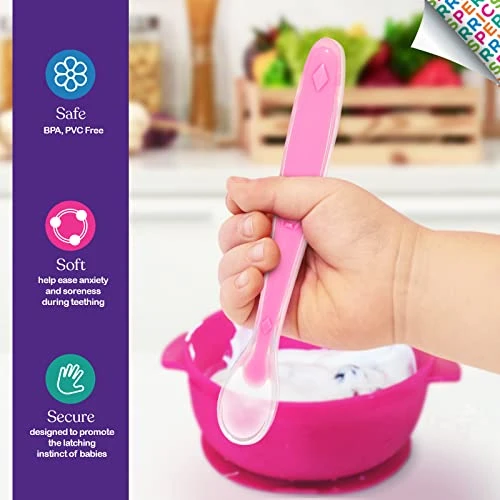 Best First Stage Baby Infant Spoons, 5-Pack, Soft Silicone Baby Spoons Training Spoon Gift Set For Infant 3 Best First Stage Baby Infant Spoons, 5-Pack, Soft Silicone Baby Spoons Training Spoon Gift Set For Infant - Image 3
