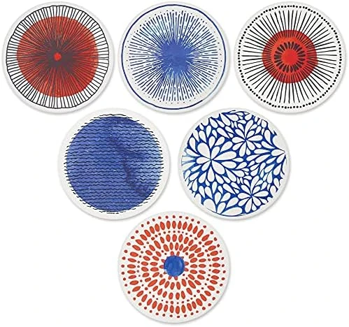 Set Of 6 Coasters For Drinks Absorbing Round Ceramic Stone Coaster With Cork Base,Tabletop Protection Mat For Mugs And Cups,Office,Kitchen (Colorful Series) 7 Set Of 6 Coasters For Drinks Absorbing Round Ceramic Stone Coaster With Cork Base,Tabletop Protection Mat For Mugs And Cups,Office,Kitchen (Colorful Series) - Image 7