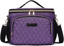 Insulated Lunch Bag For Women/Men, Leakproof/Expandable/2 Compartment (10L+4L) Cooler Tote Bag For Work School Outdoor, Wide Open Thermal Meal Prep Lunch Organizer Box For Kids/Adults, Purple -Peugeot Shop 513jlGr5tsS. AC