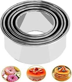 Cookie Cutters - Biscuit Cutters/Stainless Steel Dumpling Cutters/Cake Pastry Cutters / Cake Cookie Scone Cutters Molds Stamps For Cooking Baking ( 3Pcs, Round Edge) -Peugeot Shop 513lb7Che L. AC