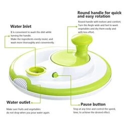 GUANGMING - Salad Spinner Dryer, Easily Spin To Wash And Dry Vegetables Roller Handle 5 Litres Large Lettuce Dryer Fast Dry Action, Non Slip Base,Green 10 GUANGMING - Salad Spinner Dryer, Easily Spin To Wash And Dry Vegetables Roller Handle 5 Litres Large Lettuce Dryer Fast Dry Action, Non Slip Base,Green -Peugeot Shop 513sXspWvqL