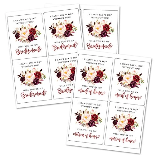 Elegant Floral Bridesmaid Proposal Labels | Will You Be My Bridesmaid Wine Labels | Bridesmaid And Maid Of Honor Gift Box Labels| I Can’t Say I Do Without You Maid Of Honor Labels 2 Elegant Floral Bridesmaid Proposal Labels | Will You Be My Bridesmaid Wine Labels | Bridesmaid And Maid Of Honor Gift Box Labels| I Can’t Say I Do Without You Maid Of Honor Labels - Image 2