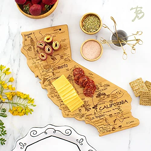 Totally Bamboo Destination California State Shaped Serving And Cutting Board, Includes Hang Tie For Wall Display 4 Totally Bamboo Destination California State Shaped Serving And Cutting Board, Includes Hang Tie For Wall Display - Image 4